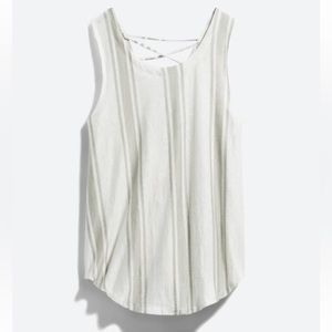 Chaser Dakoda Lace-up Back Linen Blend Knit Top